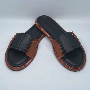 Ulla Johnson Ameya Twisted Contrast Slide Sandals size 39